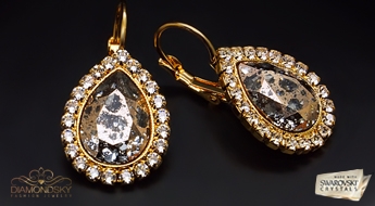 Auskari "Debesu Piliens (Rose Patina)" ar Swarovski™ kristāliem