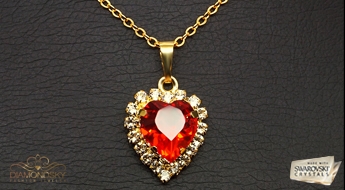 Kulons "Okeāna Sirds (Light Siam)" ar Swarovski™ kristāliem