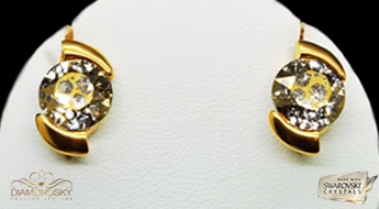 Auskari "Piena Ceļš (Gold Patina)" ar Swarovski™ kristāliem