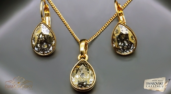 Komplekts "Kristāla Lāse (Gold Patina)" ar Swarovski™ kristāliem