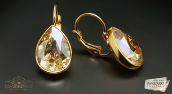Auskari "Kristāla Lāse (Golden Shadow)" ar Swarovski™ kristāliem