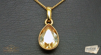 Kulons "Kristāla Lāse (Golden Shadow)" ar Swarovski™ kristāliem