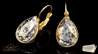 Auskari "Kristāla Lāse (Rose Patina)" ar Swarovski™ kristāliem