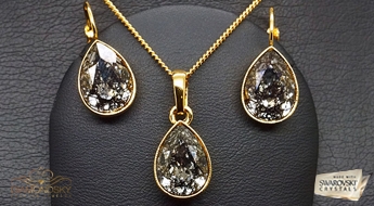Komplekts "Kristāla Lāse (Black Patina)" ar Swarovski™ kristāliem