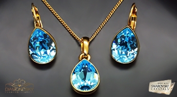 Komplekts "Kristāla Lāse (Aquamarine Blue)" ar Swarovski™ kristāliem