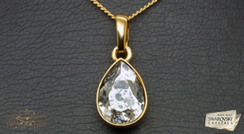 Kulons "Kristāla Lāse (Silver Patina)" ar Swarovski™ kristāliem