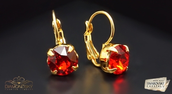 Auskari "Krāšņums (Light Siam)" ar Swarovski™ kristāliem