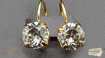 Auskari "Krāšņums (Silver Patina)" ar Swarovski™ kristāliem