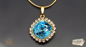 Kulons "Apžilbinošs Spīdums III (Aqua)" ar Swarovski™ kristāliem