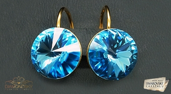 Auskari "Klaris II (Aquamarine Blue)" ar Swarovski™ kristāliem