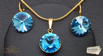 Komplekts "Klaris II (Aquamarine Blue)" ar Swarovski™ kristāliem