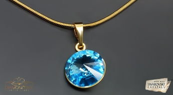 Kulons "Klaris II (Aquamarine Blue)" ar Swarovski™ kristāliem