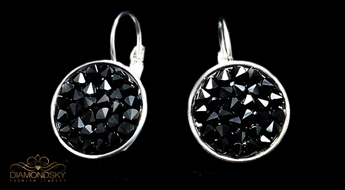 Auskari "Kristāla Mozaīka II (Jet)" ar Swarovski™ kristāliem