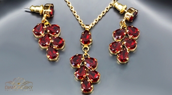 Komplekts "Amber II (Siam)" ar Swarovski™ kristāliem