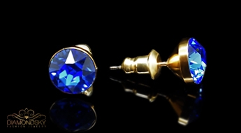 Auskari "Klasika (Sapphire)" ar Swarovski™ kristāliem