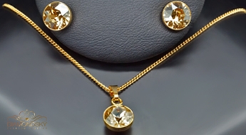 Komplekts "Klasika (Golden Shadow)" ar Swarovski™ kristāliem