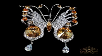 Broša "Kristāla Naktstauriņš" ar Swarovski™ kristāliem