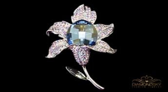 Broša "Saulespuķe" ar Swarovski™ kristāliem