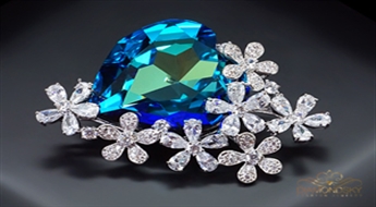 Broša "Okeāna Sirds" ar Swarovski™ kristāliem