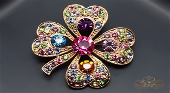 Broša "Āboliņš" ar Swarovski™ kristāliem