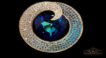 Broša "Okeāna Sirds II" ar Swarovski™ kristāliem