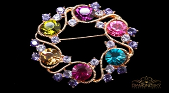 Broša "Kristāla Vainags V" ar Swarovski™ kristāliem