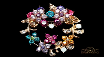 Broša "Kristāla Vainags III" ar Swarovski™ kristāliem