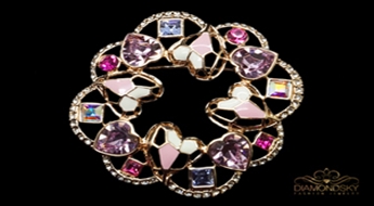 Broša "Kristāla Romantika" ar Swarovski™ kristāliem