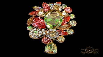 Broša "Dārga Buķete II" ar Swarovski™ kristāliem