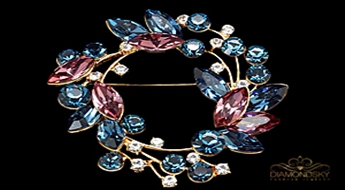 Broša "Kristāla Vainags VII" ar Swarovski™ kristāliem
