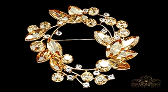 Broša "Kristāla Vainags VI" ar Swarovski™ kristāliem