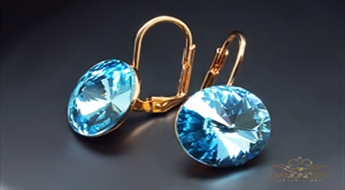 Auskari "Klaris III (Aquamarine Blue)" ar Swarovski™ kristāliem
