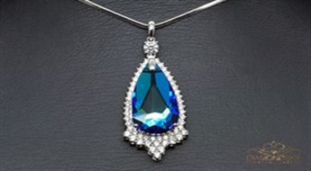 Kulons "Eņģeļa Asara (Bermuda Blue)" ar Swarovski™ kristāliem
