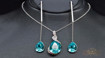 Komplekts "Lagūna (Light Turquoise)" ar Swarovski™ kristāliem