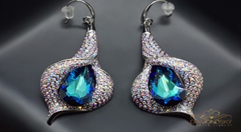 Auskari "Vīnogulājs III" ar Swarovski™ kristāliem