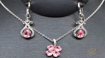 Komplekts "Kristāla Āboliņš" ar Swarovski™ kristāliem