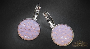 Auskari "Kristāla Mozaīka II (Rose Water Opal)" ar Swarovski™ kristāliem