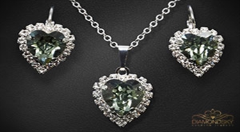 Komplekts "Okeāna sirds (Black Diamond)" ar Swarovski™ kristāliem