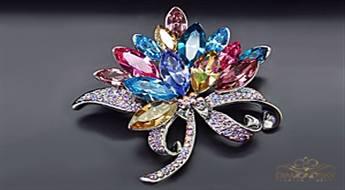 Broša "Kristāla Buķete V" ar Swarovski™ kristāliem