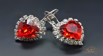 Auskari "Okeāna Sirds (Siam)" ar Swarovski™ kristāliem