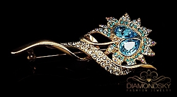 Broša "Krokuss" ar Swarovski™ kristāliem