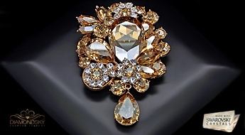 Broša "Dārga Buķete" ar Swarovski™ kristāliem