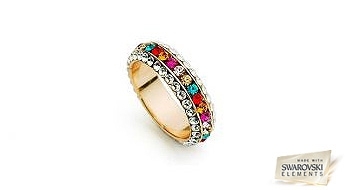Gredzens "Krāsainās Līnijas" ar Swarovski™ kristāliem
