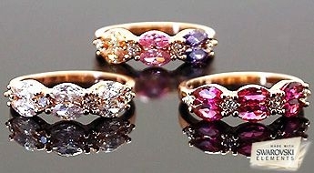 Gredzens "Versaļa (Fuchsia)" ar Swarovski™ kristāliem