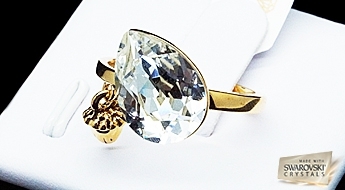 Gredzens "Skrets" ar Swarovski™ kristāliem
