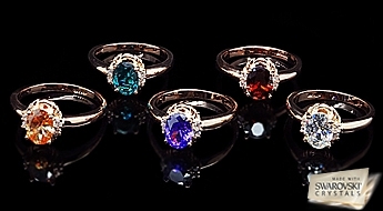 Gredzens "Izsmālcinātība (Fuchsia)" ar Swarovski™ kristāliem