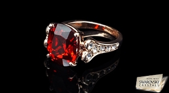 Gredzens "Zelta Rubīns" ar Swarovski™ kristāliem