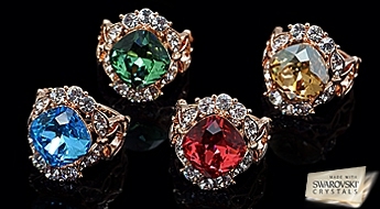 Gredzens "Ekselens (Golden Shadow)" ar Swarovski™ kristāliem