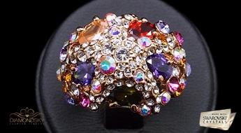 Gredzens "Jūras Zvaigzne" ar Swarovski™ kristāliem