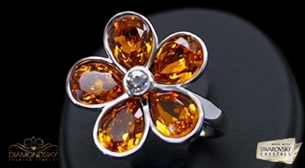 Gredzens "Saules Zieds" ar Swarovski™ kristāliem